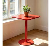 Table de bar carrée rouge de style moderne, petite table d'appoint, tables de canapé, tables de collation pour petits espaces, salon, chambre à coucher, balcon, support pour plantes(60x60x73cm)