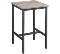 Table de bar carrée VASAGLE - Grège et Noir - Cadre en acier - 60 x 60 x 92 cm - Robuste et polyvalente