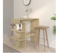 Table de bar - Chêne sonoma - 100x50x101,5 cm - 2 places - Bois d'ingénierie - Style contemporain