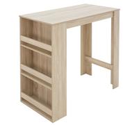 Table de bar chêne Sonoma 3 étagères de rangement table de bistrot cuisine