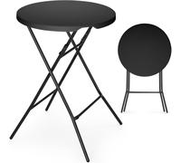 Table de bar/cocktail pliante, diamètre 80 x 110 cm - noire