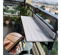 Table de bar de balcon à suspendre - Table de comptoir pliable - Meuble d'extérieur - 80 x 26 cm - Blanc - Pour terrasses et balcons