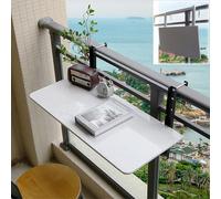 Table de bar de balcon pliable avec 4 hauteurs réglables - Plateau en marbre durable