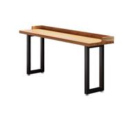 Table de Bar de Ferme avec Pare-Arrière, Plateau Rectangulaire en Bois Massif de 4,5 cm, pour Épiceries, Restaurants et Maison(140x40x75cm)