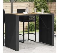Table de bar de jardin et dessus en bois d'acacia gris résine tressée vidaXL