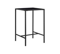 vidaXL Table de bar de jardin Noir 70x70x110cm Résine tressée et verre