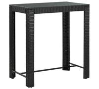 vidaXL Table de Bar de Jardin Noir 100x60,5x110,5 cm Résine tressée