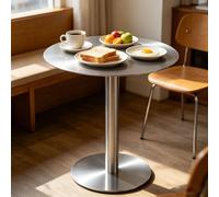 Table de bar de petit-déjeuner de cuisine de comptoir en acier inoxydable 304,petite table de bar de salle à manger industrielle ronde pour manger,bistro pub,magasins de thé à bulles(40x40x95cm)