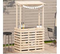 Table de bar d'extérieur - VIDAXL - 112,5x57x195,5 cm - Bois massif - Toit - 2 étagères