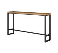 Table de bar d'intérieur en fer forgé et bois massif,table haute de style vintage,robuste et durable,parfaite for les cafés,les salons,les salons de thé et les cafés(160x40cm/63x15.7in)