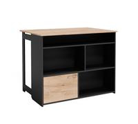 Vicco Table de Bar Dominic, Chêne de Force doré, 116x37cm 4X Compartiments Ouverts et 1x Porte, Plateau de Table Rabattable pour Une Utilisation Flexible dans Les Petits espaces