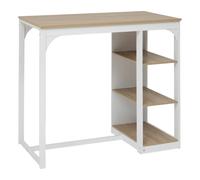 Table de Bar "Eat Up" 105cm Blanc & Naturel