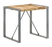 Table de bar élégante en bois de manguier brut 80 x 80 cm - Table polyvalente pour cuisine, salon, jardin et salle à manger pour espaces de vie modernes, parfaite pour les salles à manger et les