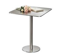 Table de bar en acier inoxydable, table d'appoint de salon canapé, ronde/carrée, hauteur 75/95/105cm - Petites tables de bistro de terrasse pour balcon intérieur, extérieur(Square,80x80x95cm)
