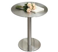 Table de bar en acier inoxydable, table d'appoint de salon canapé, ronde/carrée, hauteur 75/95/105cm - Petites tables de bistro de terrasse pour balcon intérieur, extérieur(Round,50x50x95cm)
