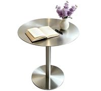 Table de bar en acier inoxydable - Table de cocktail de bistrot de pub ronde/carrée de 40/50/60/70/80cm - Tables de cuisine petit-déjeuner salle à manger, hauteur 75/95/105cm(Round,60x60x105cm)