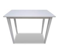Table de Bar en Bois Blanc, 1 Pièce | Dessus placage bois véritable,pieds bois hévéa,usage cuisine salle à manger,couloir table console,1 table blanche