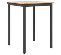 Table de bar en bois de pin massif - vidaXL - Naturel - 80x80x105 cm - Poutre en H - Pieds en métal - Usage intérieur