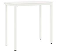 Table de bar en bois de pin - vidaXL - Blanc - 110x55x105 cm - Bois de pin massif - Pieds en métal - Poutre en H