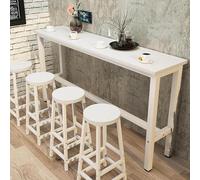 Table de bar en bois haute table à manger pour petit déjeuner, cuisine, table basse, balcon garde-corps, table rectangulaire moderne pour canapé (140 x 30 x 100 cm (longueur x largeur x hauteur)
