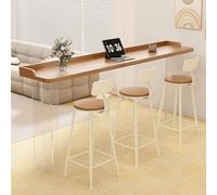Table de bar en bois massif avec rambarde et pieds en acrylique transparent, table de salle à manger à hauteur de comptoir, Effet flottant créatif, sans tabourets.(140*40*105cm/55.1*15.7*41.3in)