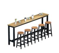 Table de bar en noyer clair - Table haute de cuisine pour la maison et le restaurant Utilisation en extérieur 120 x 40 x 100 cm Parfaite pour manger et recevoir (chaises non incluses)