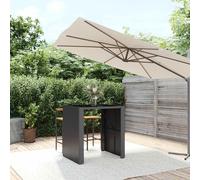 Table de bar et dessus en verre noir 185x80x110 cm poly rotin Noir G