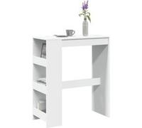vidaXL Table de bar avec étagères – Bois d'ingénierie Blanc 90×40×103,5 cm