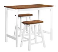 vidaXL Table de bar et tabouret 3 pcs Bois massif