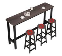 Table de bar étroite de style rustique avec cadre en métal en chêne + noir 160 cm