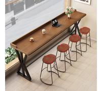 Table de bar étroite en bois, table de pub industrielle à hauteur de comptoir, comptoir de petit-déjeuner haut avec cadre en métal, pour café de cuisine, sans tabouret 55.1*17.7*41.3IN/140CM