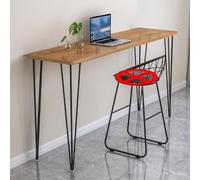 Table de bar étroite longue et haute en bois massif - Table de bar rectangulaire - Table de bar créative à bord vivant - Table de salle à manger spacieuse pour cuisine, salle à manger, table basse