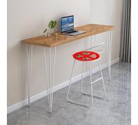 Table de bar étroite longue et haute en bois massif - Table de bar rectangulaire - Table de bar créative à bord vivant - Table de salle à manger spacieuse pour cuisine, salle à manger, table basse