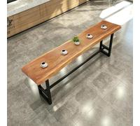 Table de bar étroite, table à manger en bois massif, tables d'appoint | Table d'appoint d'extérieur, support métallique, bureau d'étude et de travail(47.2"Lx23.6"W)
