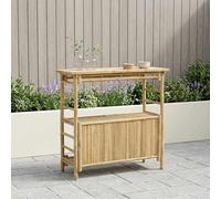Table de bar extérieure avec stockage Naturel Bambou Mobilier Pergola vidaXL vid