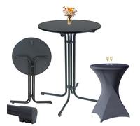 Table De BAR Gastrotisch Partytisch Acier Ø 80 CM & Housse Nappe Derniere Set
