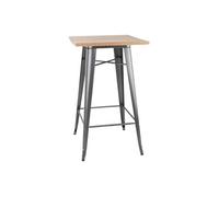 Table de Bar Grise avec Plateau en Bois Bolero Bistro bois