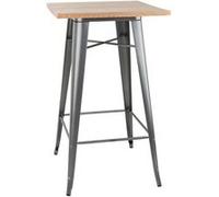 Table de Bar Grise avec Plateau en Bois Bolero Bistro bois G