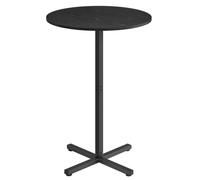 Table De Bar Haute, 60 X 60 X 104,5 Cm, Pour Salle À Manger, Bistrot, Montage Facile, Base En Croix, Pour 2-3 Personnes, Style Moderne, Noir Boisé