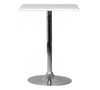 Table de bar haute 83 - 104 cm FineBuy - Blanc - Réglable en hauteur - Carré