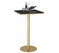 Table de bar haute avec plateau en marbre pour petits espaces, café élégant, comptoir carré, bar à cocktail pour coin petit-déjeuner et salle à manger, meubles modernes