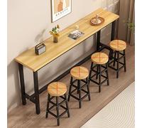 Table de bar haute en bois massif pour maison, restaurant et bar, cadre en métal, table de petit déjeuner, table de pub, meubles de cuisine rustiques (chaises non incluses)