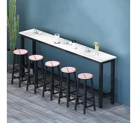 Table de bar haute pour cuisine et extérieur, blanche, 140 x 30 x 100 cm, design moderne, construction robuste, parfaite pour salle à manger, terrasse ou recevoir des invités.