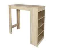 The home deco factory Table de bar Cheers mange-debout avec étagère Beige 115 cm