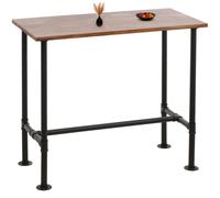 Table de bar HWC-N21, table de bar, table de bistrot, repose-pieds en métal industriel pin massif 108x120x61cm ~ brun