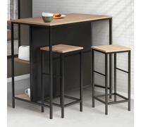 IDMarket - Ensemble Table de Bar îlot Detroit et 2 tabourets Design Industriel