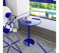 Table de Bar Industrielle Bleue de Bistro - Table d'Appoint en Métal pour Maison, Pub, Café, Bureau, Appartement - Pour Salle à Manger, Cuisine Moderne, Thé et Collation