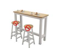 Table de Bar Industrielle - Table de Salle à Manger en Bois Massif à Bords naturels, Design étroit Extensible pour Les Petits espaces, Parfaite pour la Cuisine, Les cafés et Les salles à Man