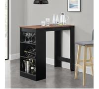 Table de Bar Kouvola 110 x 50 x 103 cm Noir Effet Noyer [en.casa]
