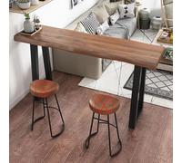 Table de bar longue et étroite en bois massif, table de pub industrielle à hauteur de comptoir avec cadre en métal robuste, table de petit-déjeuner haute au design moderne pour 55.1*15.7*41.3IN/140CM